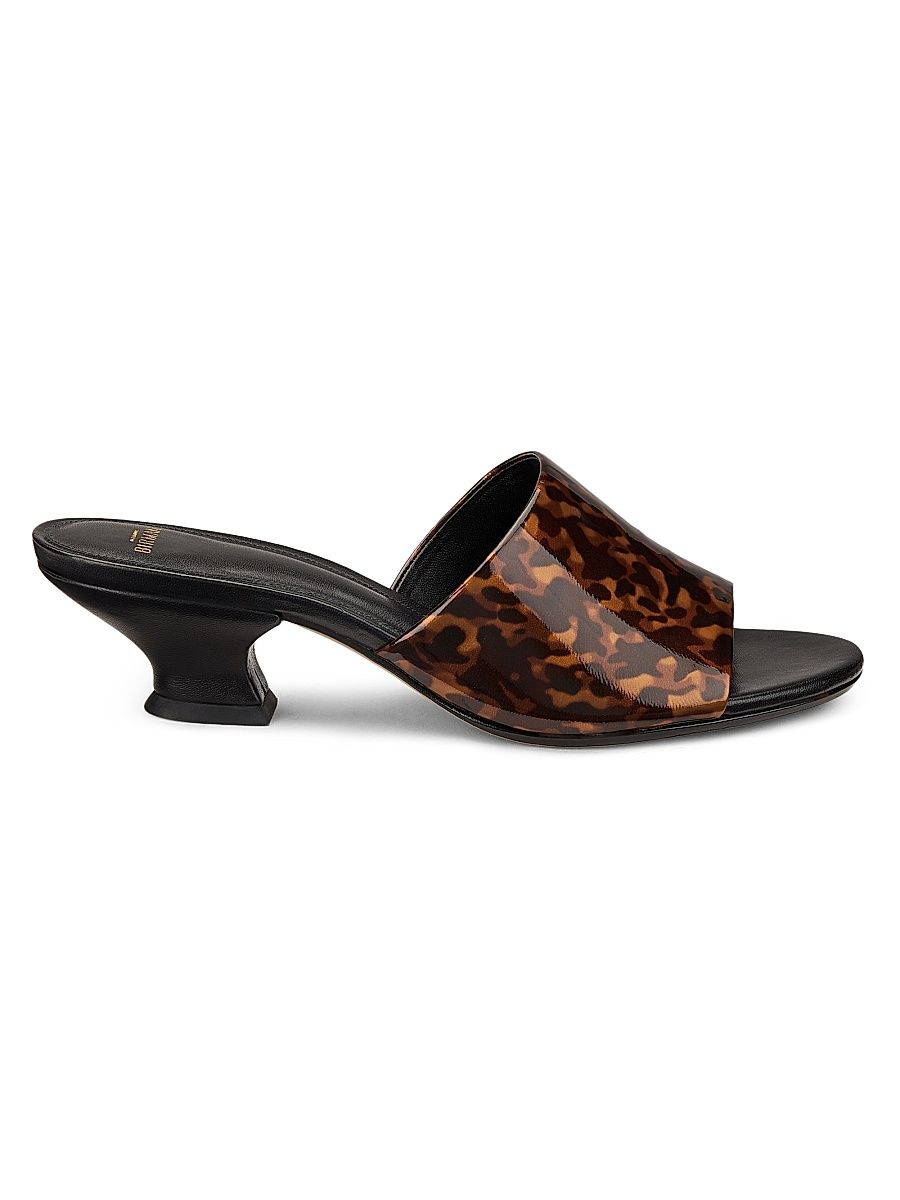 Women's Gisel 45MM Printed Leather Mules - Nut - Size 10.5