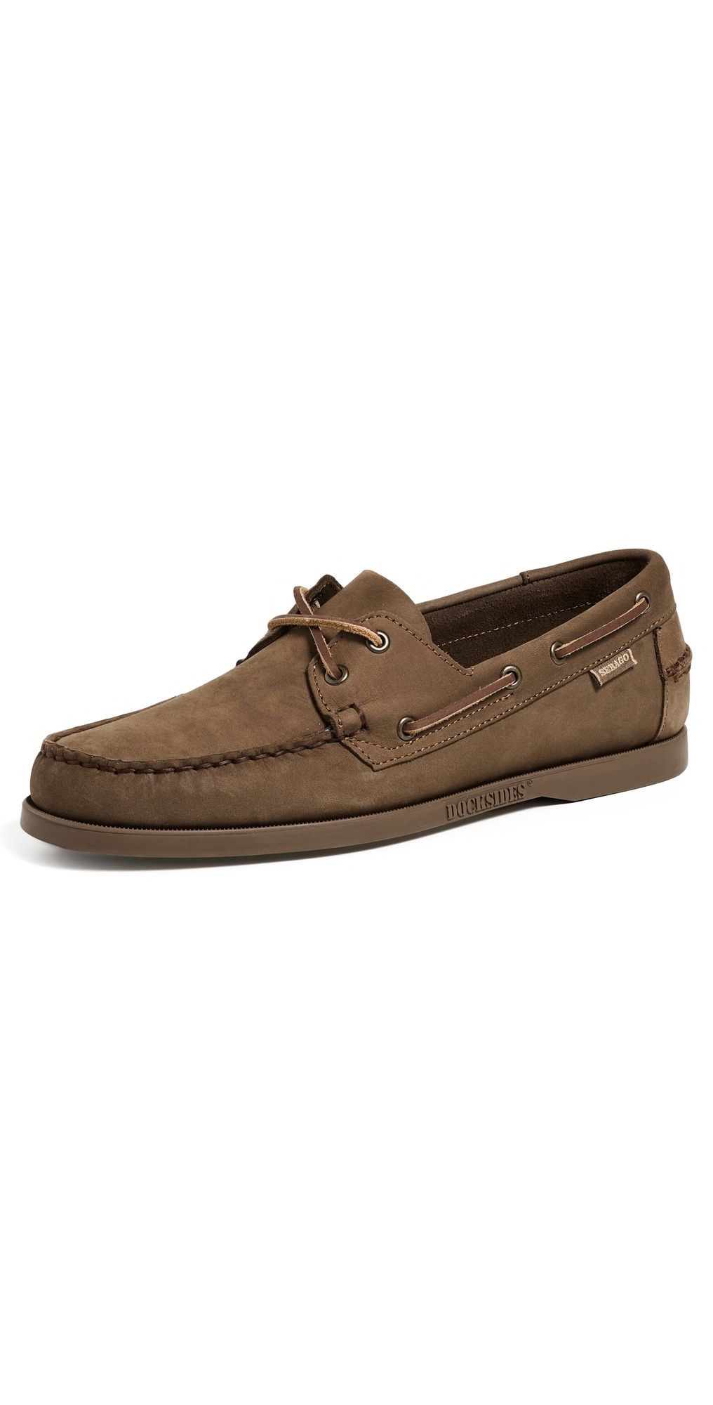 Sebago Docksides Portland Nubuck Boat Shoes Taupe 10.5