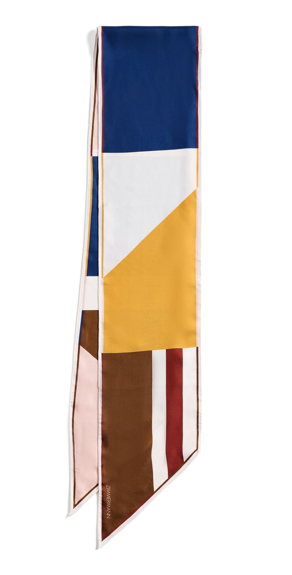 Zimmermann Printed Silk Neck Scarf Geometric Print One Size