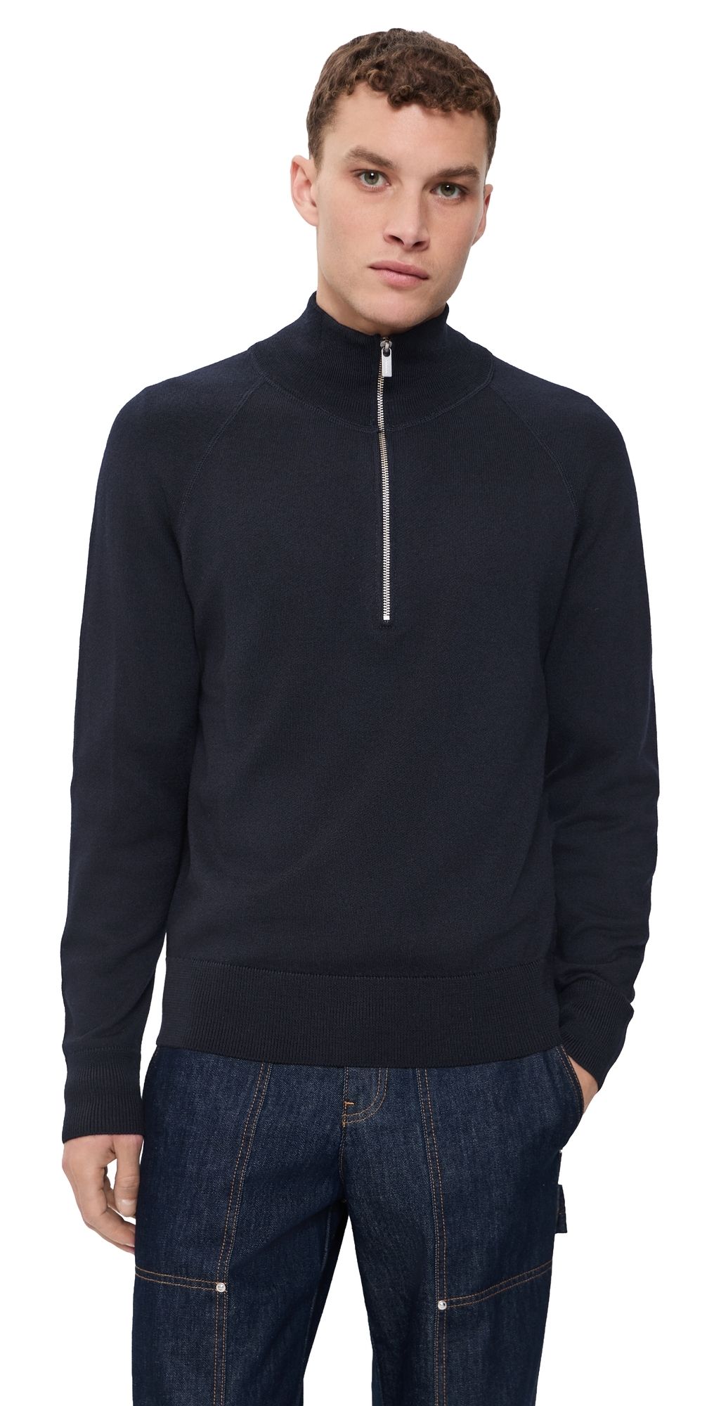 Barena Venezia Molo Basilio Quarter Zip Sweater NAVY L