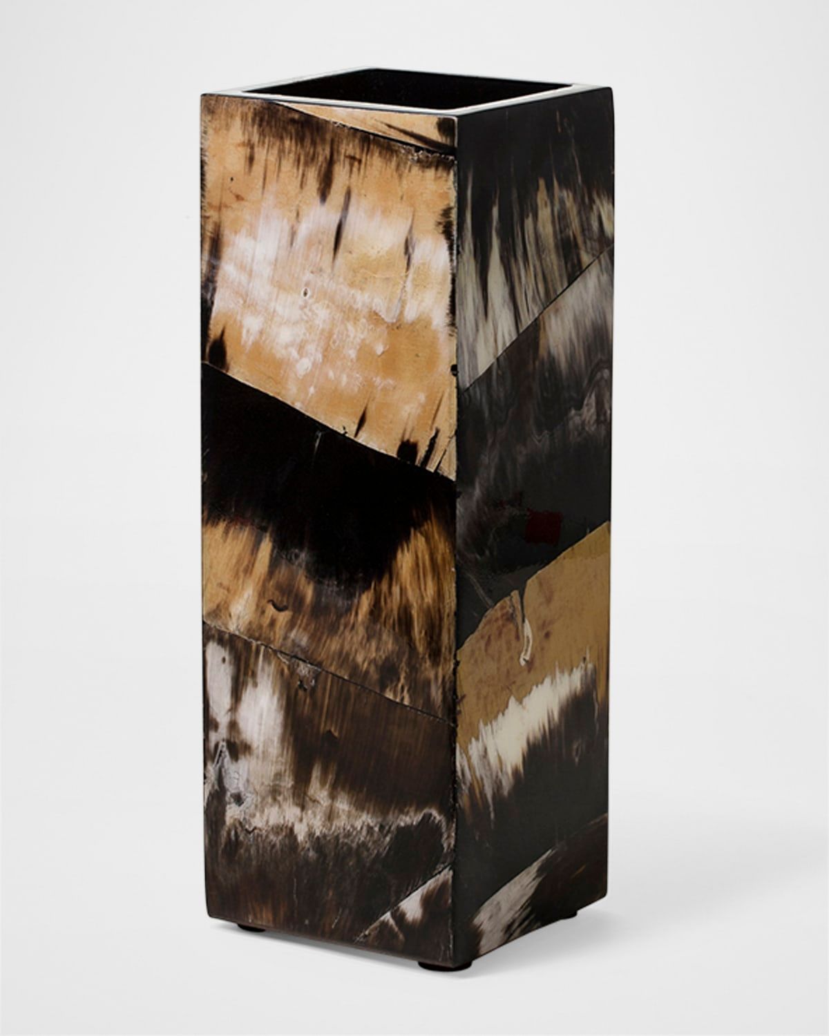 Horn Veneer 16" Square Vase