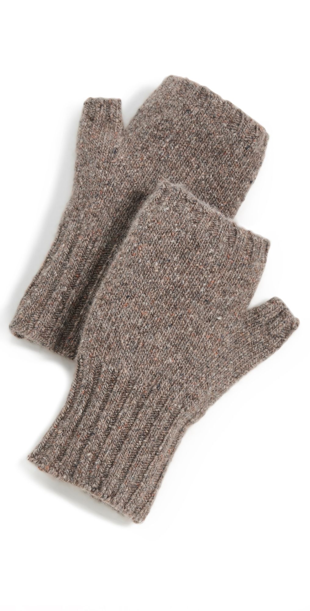 Vince Donegal Cashmere Knit Hand Warmers Heather Mocha One Size
