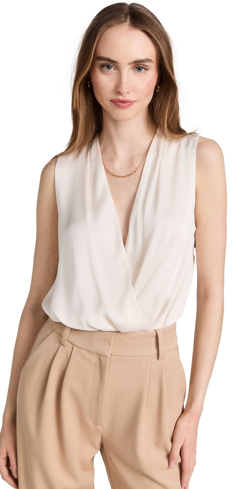 Favorite Daughter The Sleeveless Date Thong Bodysuit Ivory XL