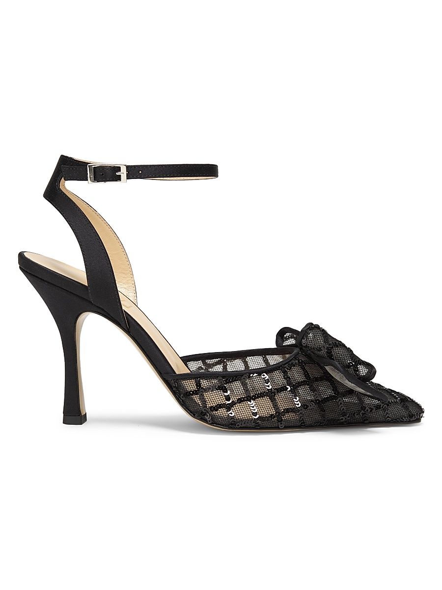 Women's New Nostalgia Diamante Slingback Pumps - Black - Size 8.5