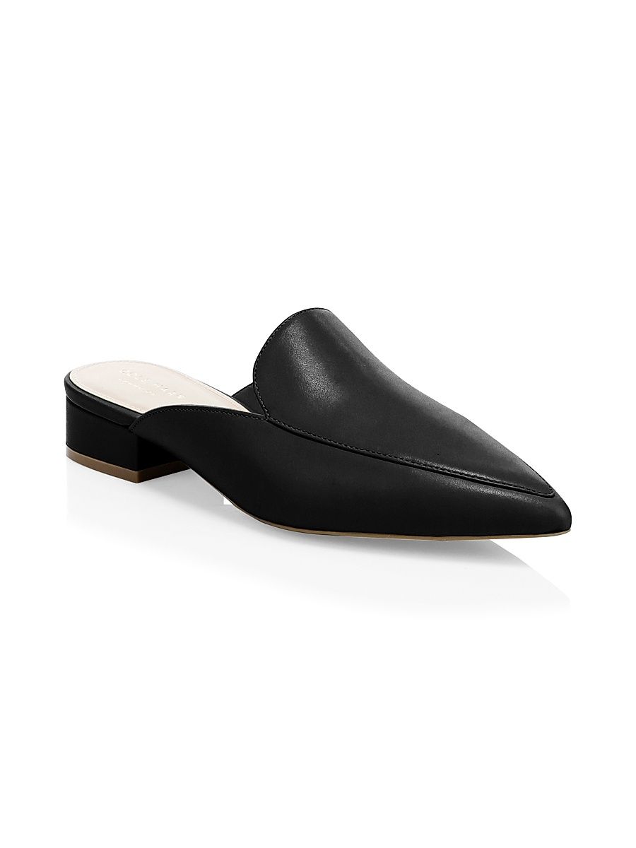 Women's Piper Leather Mules - Black - Size 6.5