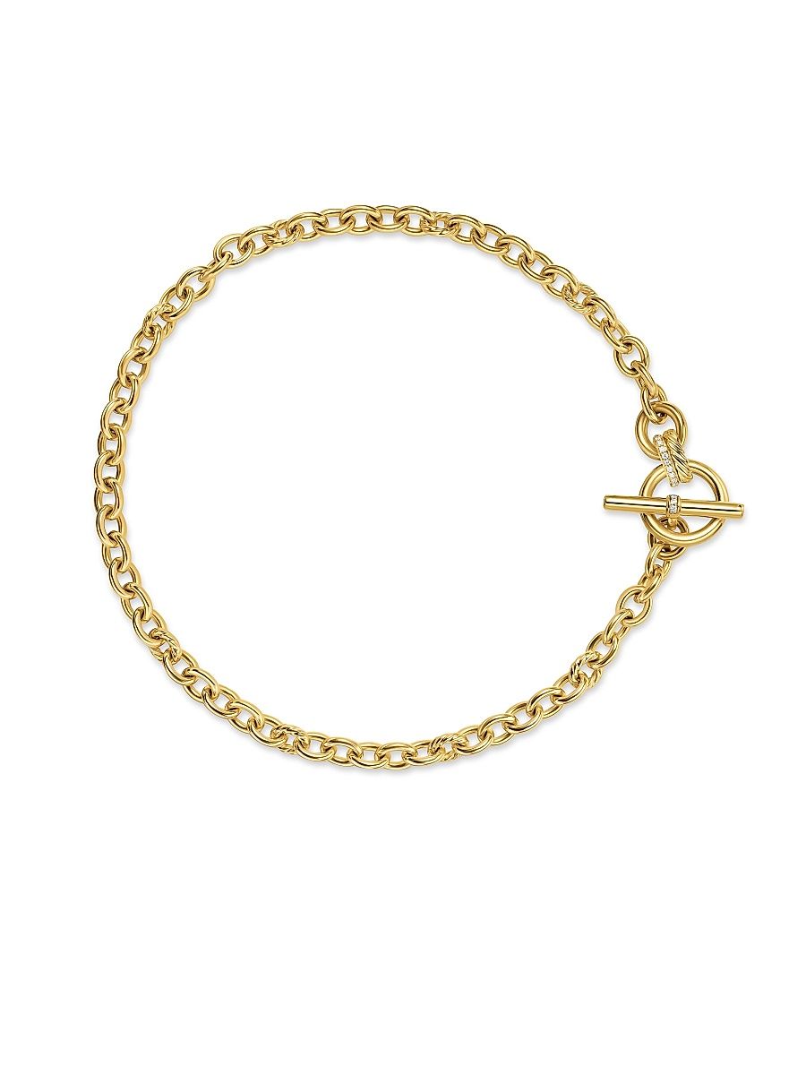 Women's Mercer Toggle Chain Necklace in 18K Yellow Gold - Diamond - Size 16.5