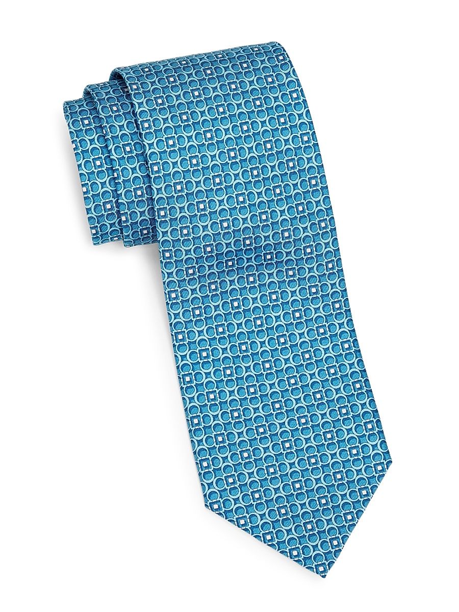 Men's Verve Abstract Silk Tie - Navy