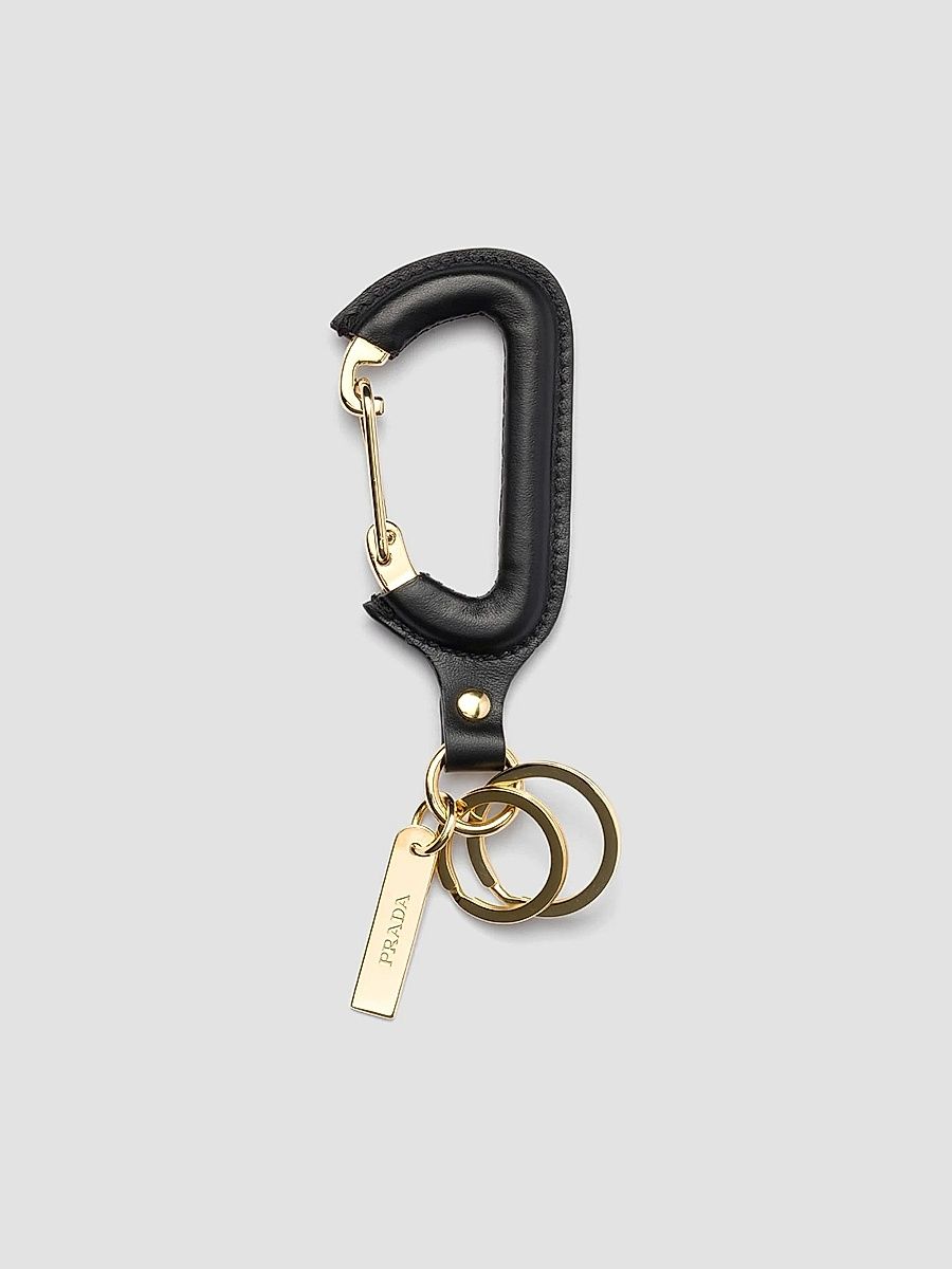 Prada Men's Leather Key Ring - Black