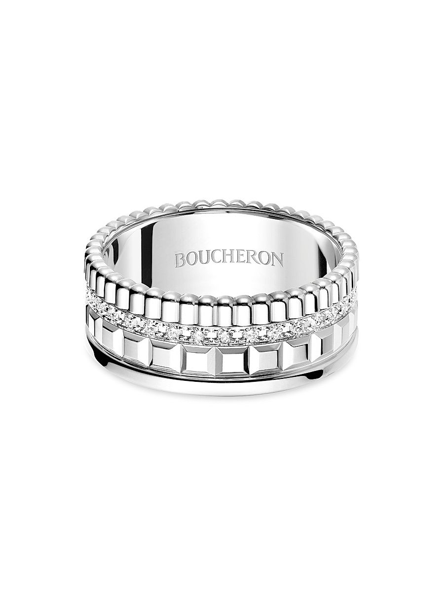 Women's Quatre Radiant 18K White Gold & 0.24 TCW Diamond Ring - Size 7.5