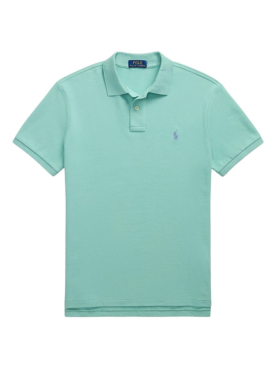 Men's Custom-Slim-Fit Mesh Polo Shirt - Celadon - Size XXL
