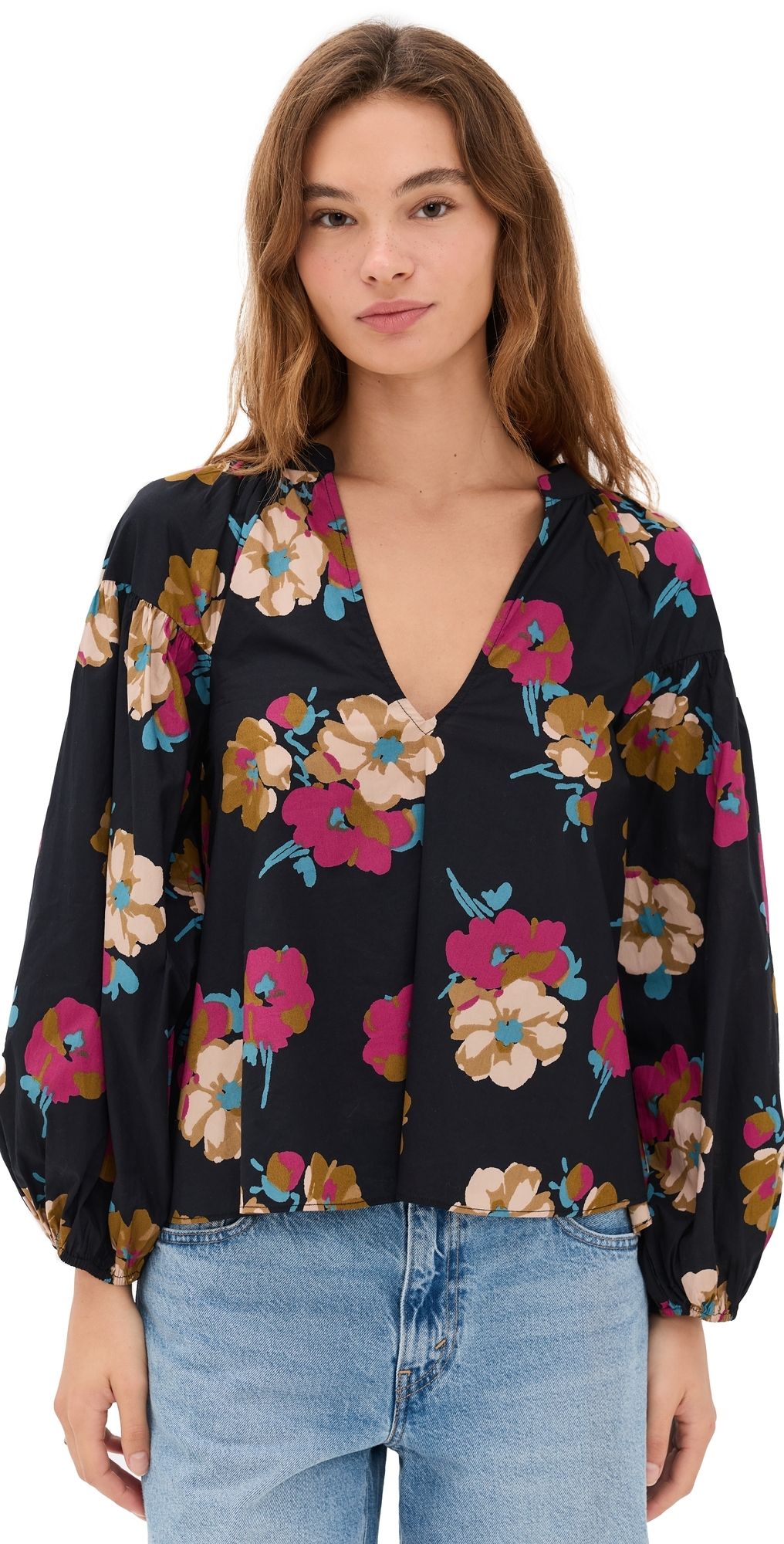 Apiece Apart Anfa Shirred Top Floating Floral XS