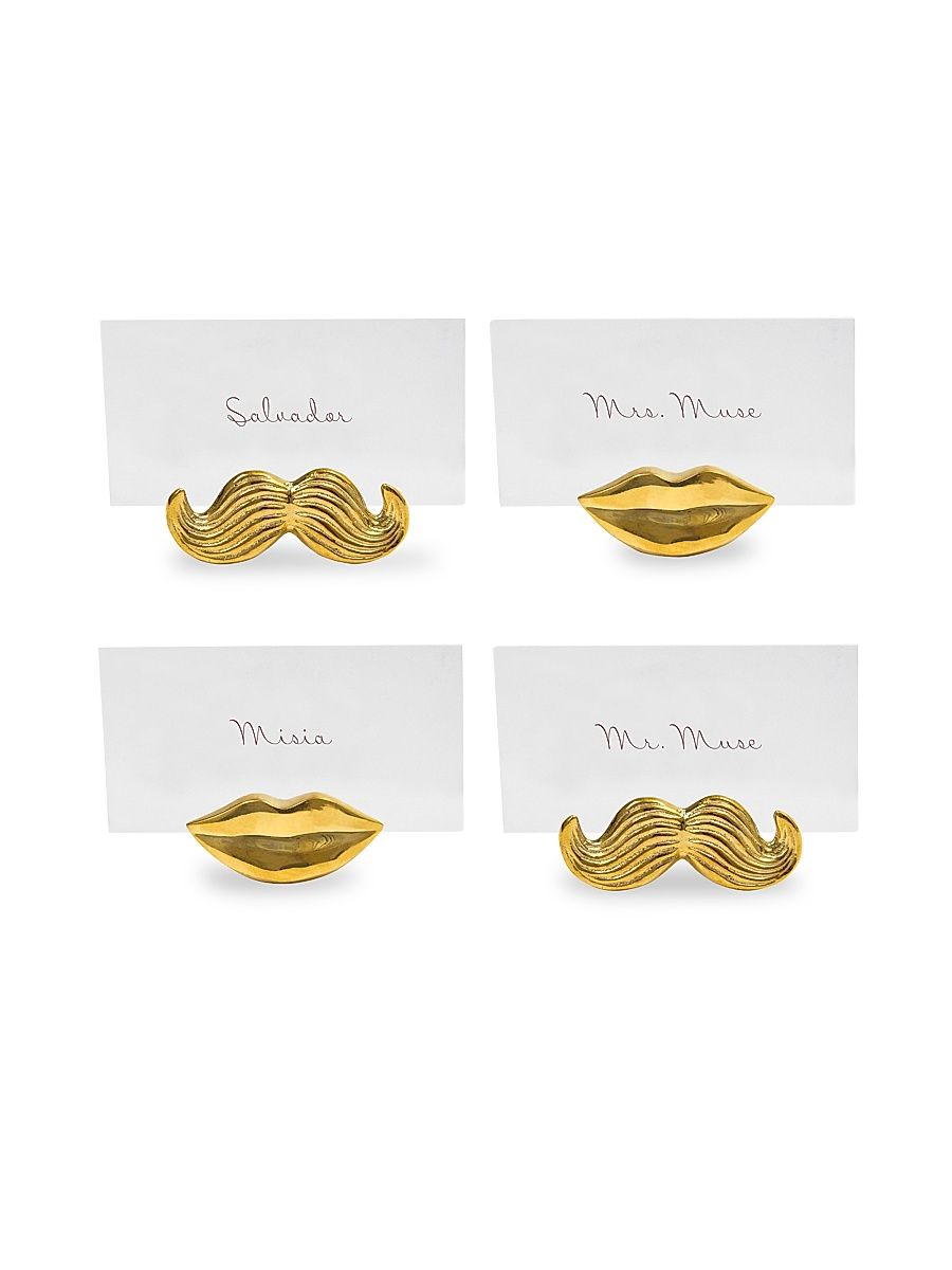 Brass Muse Place Card Holders 4-Piece Set - Brass
