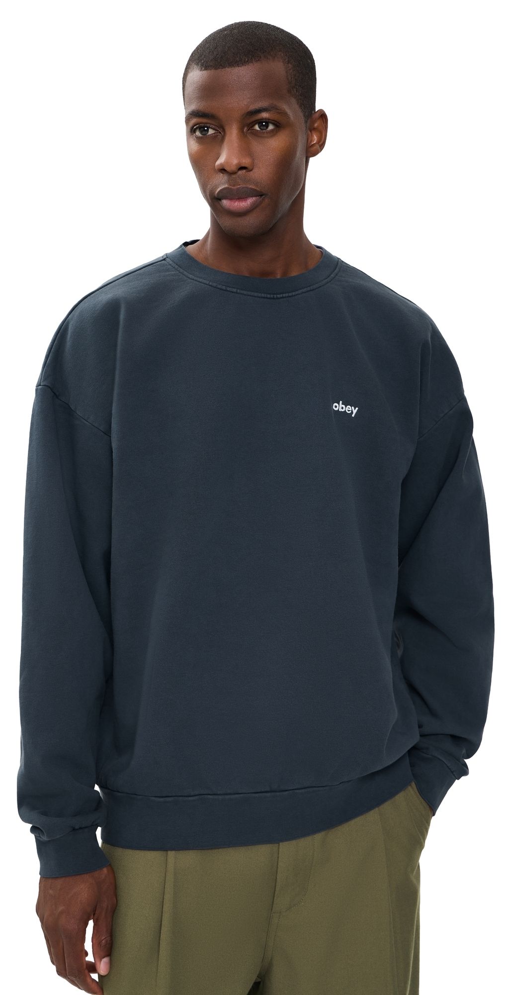 Obey Lowercase Pigment Crew Sweatshirt Pigment Dark Sapphire XXL