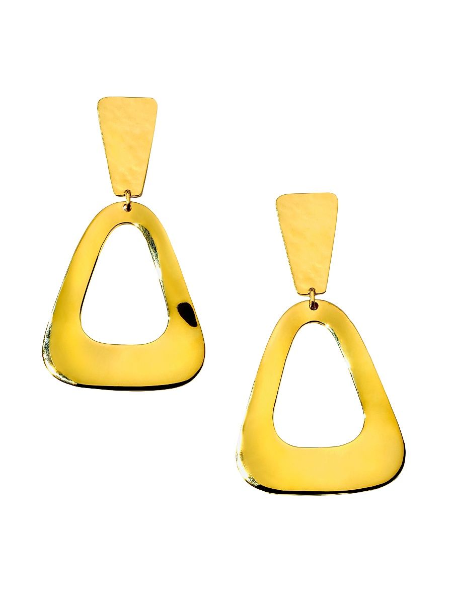 Women's Classico Open Disc 18K Yellow Gold Drop Earrings - Yellow Gold