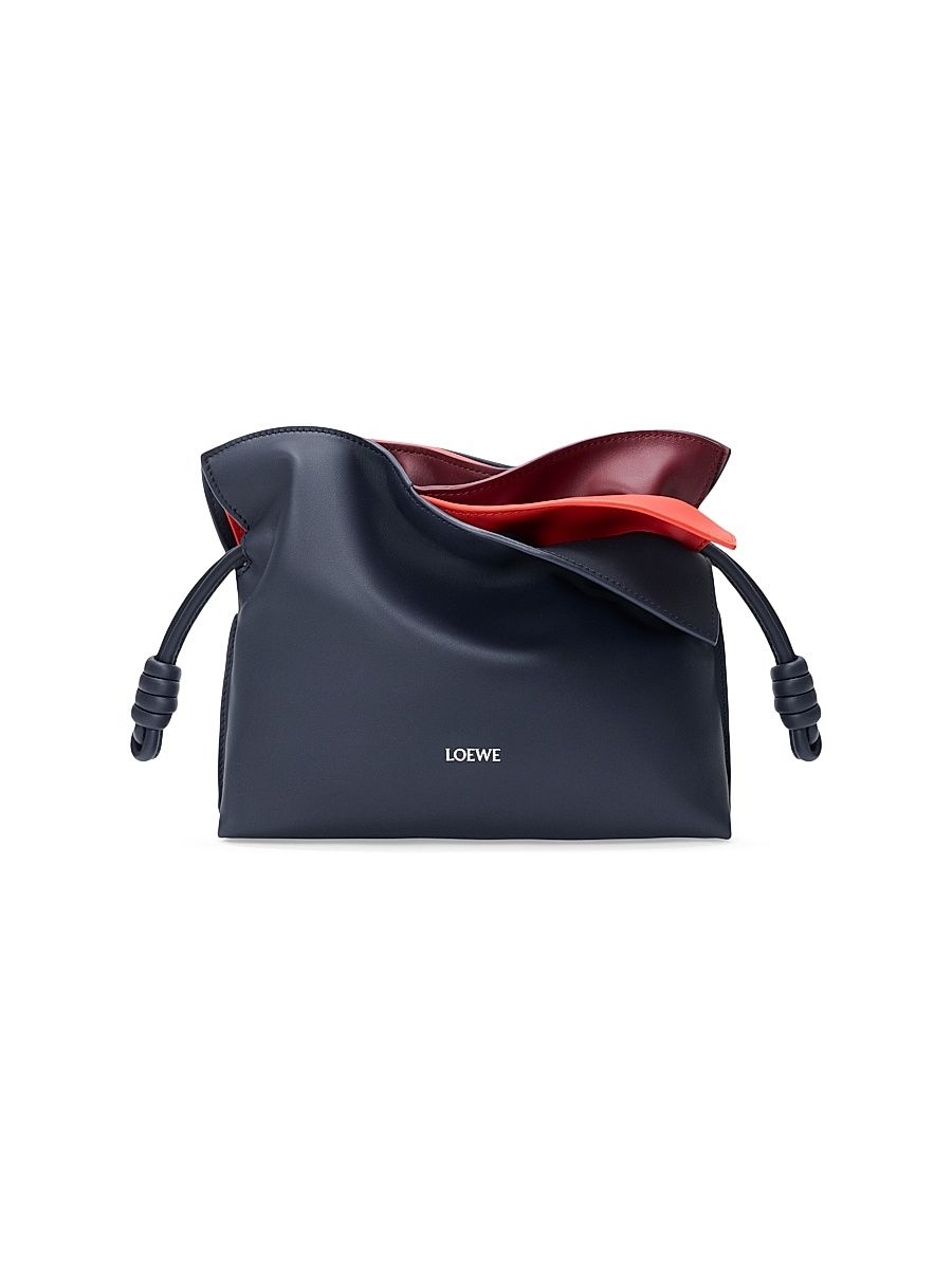Women's Flamenco Mini Layered Leather Clutch - Multicolor Deep Navy