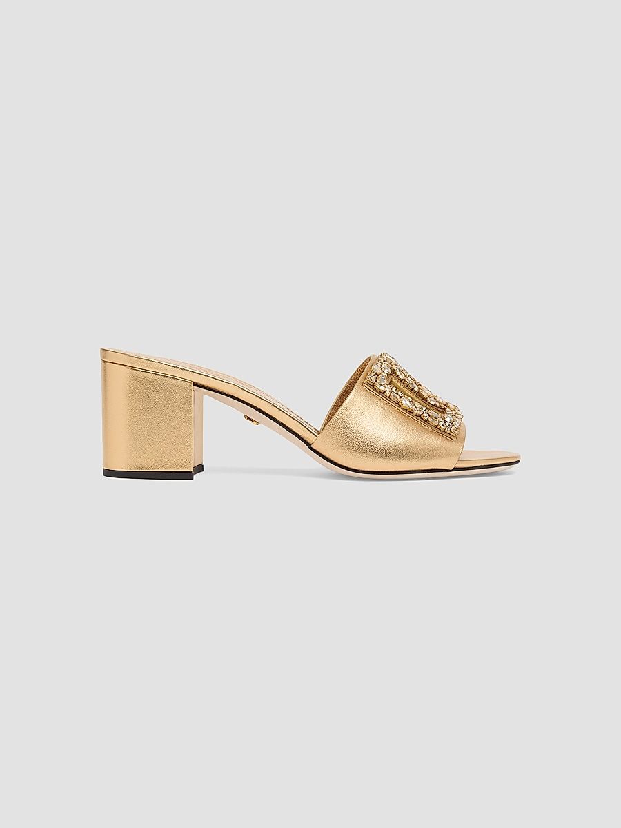Women's SGX D & G Cutout Leather Sandals - Oro - Size 6