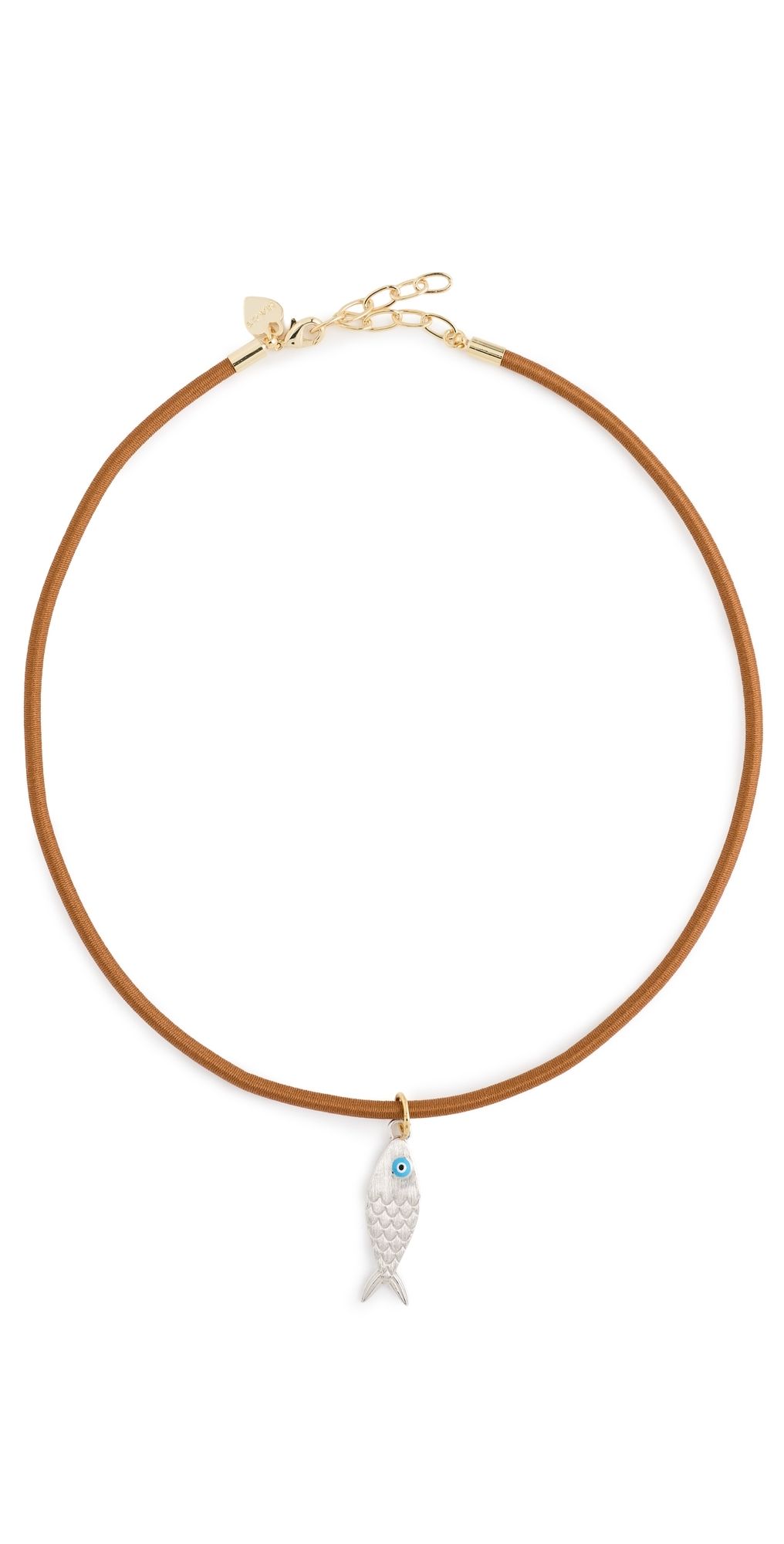 HART Fish Cord Necklace Brown/Silver One Size