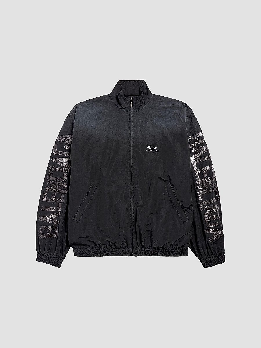 Balenciaga Men's Medium Fit Tracksuit Jacket - Black - Size Medium
