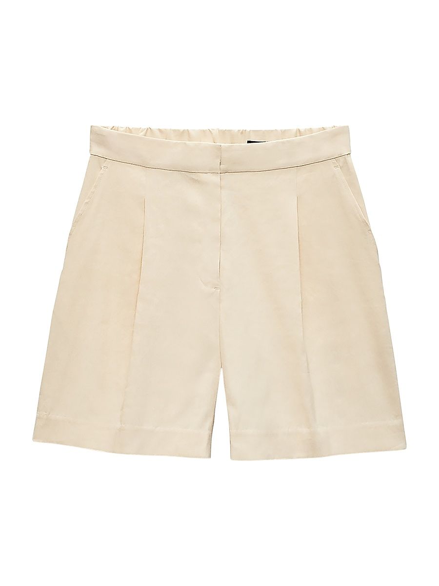 Women's Leona Linen-Blend Shorts - Light Tan - Size 16