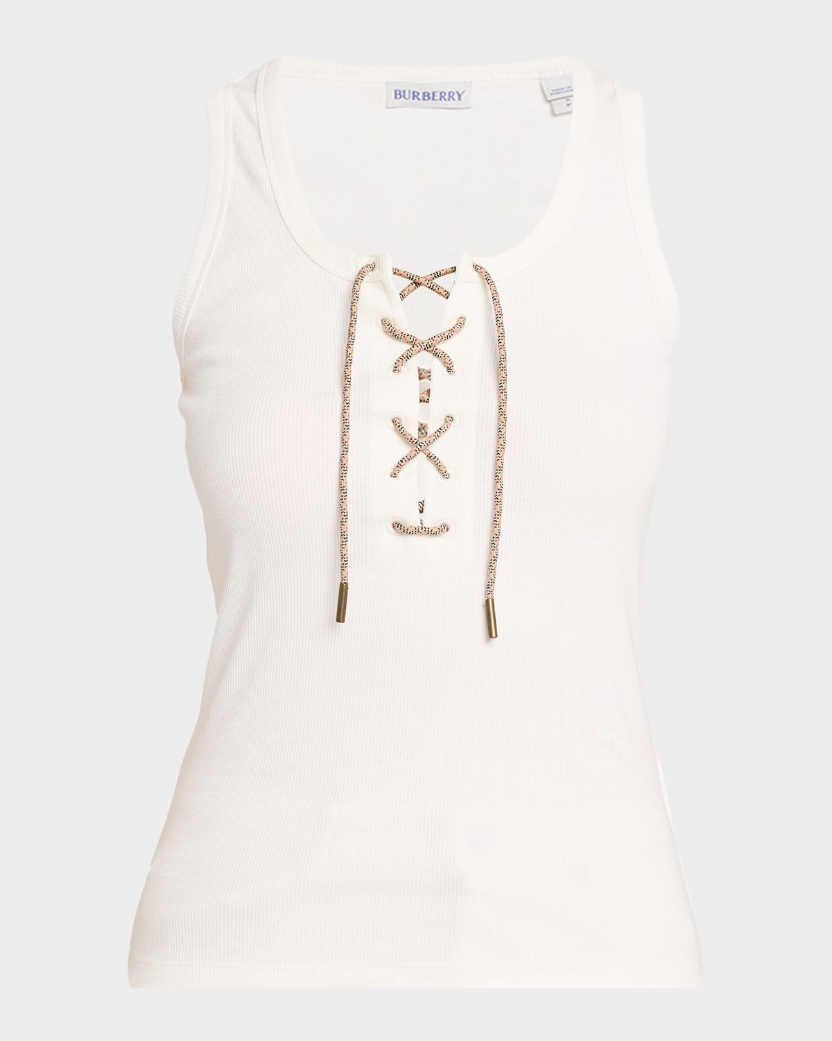 Cleo Lace-Up Rib Tank Top