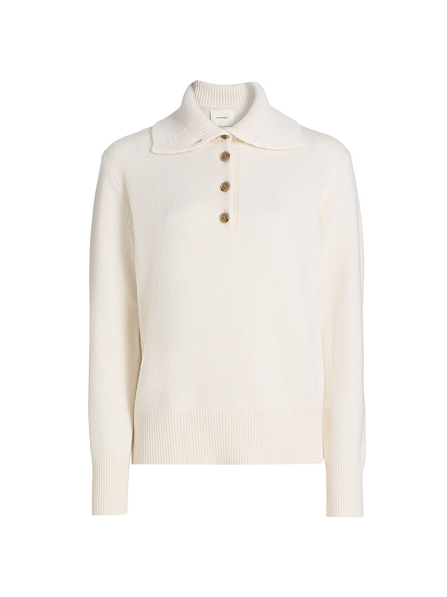 Women's Maisie Cashmere Regular-Fit Polo Sweater - Cream - Size Medium