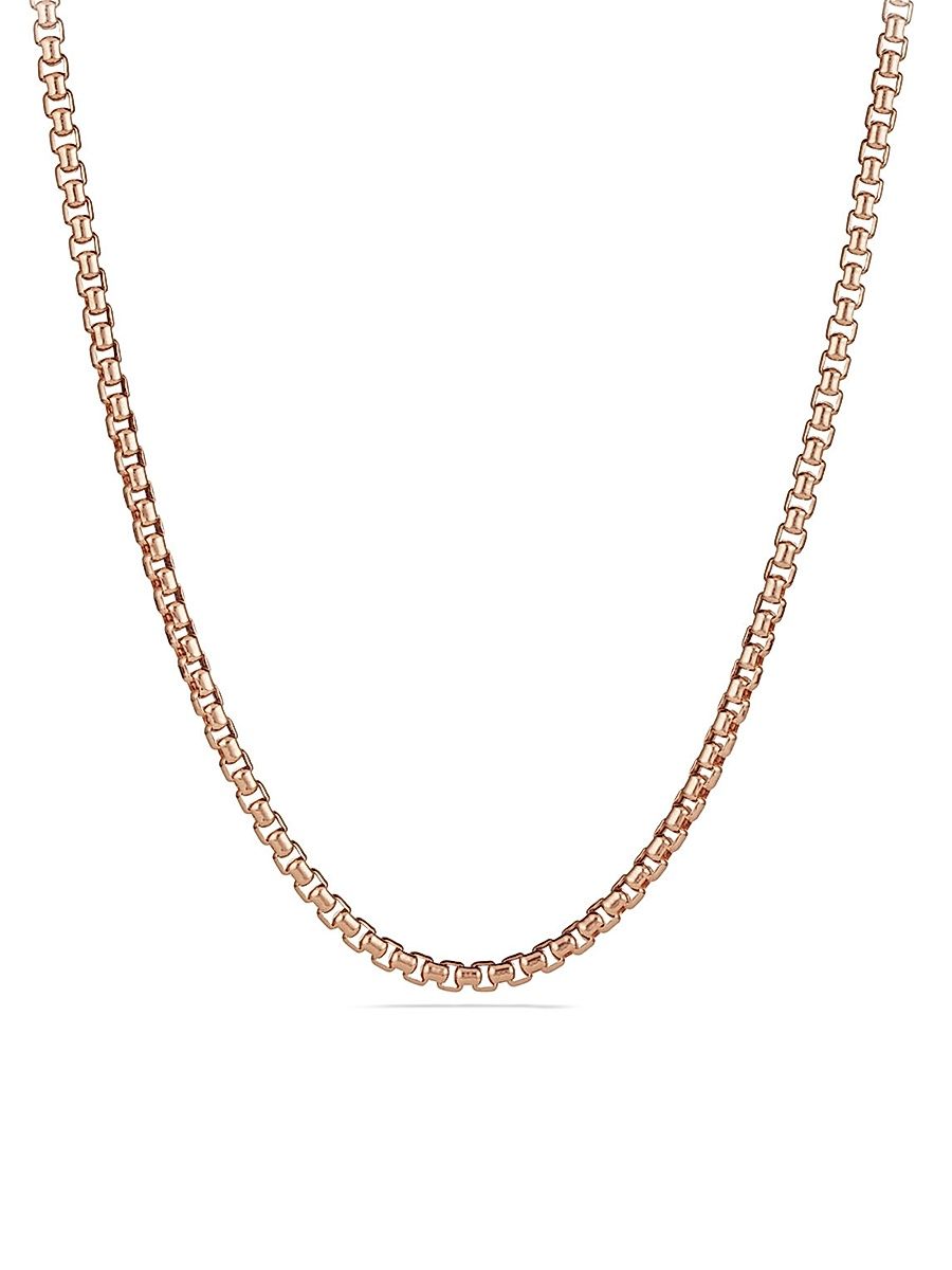 Men's Medium Box Chain Necklace in 18K Rose Gold - Gold - Size 20