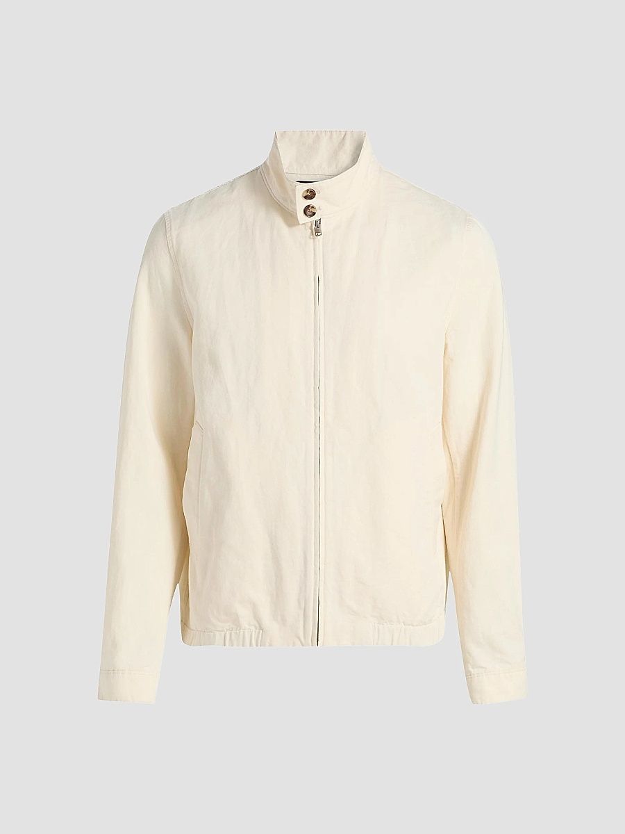 Vince Men's Cotton-Linen Bomber Jacket - Blanco - Size XXL