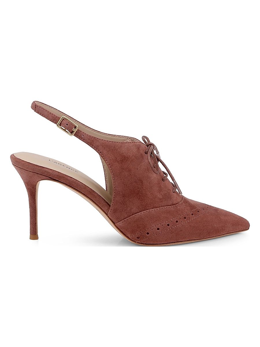 Women's Shreya 80MM Suede Slingback Pumps - Hazel Suede - Size 10