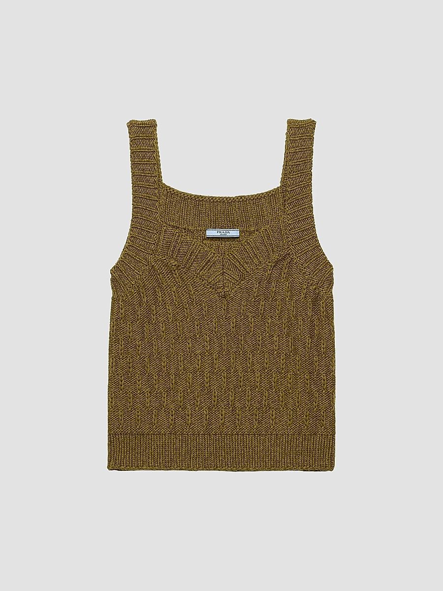 Women's Wool and Alpaca Top - Green - Size 2