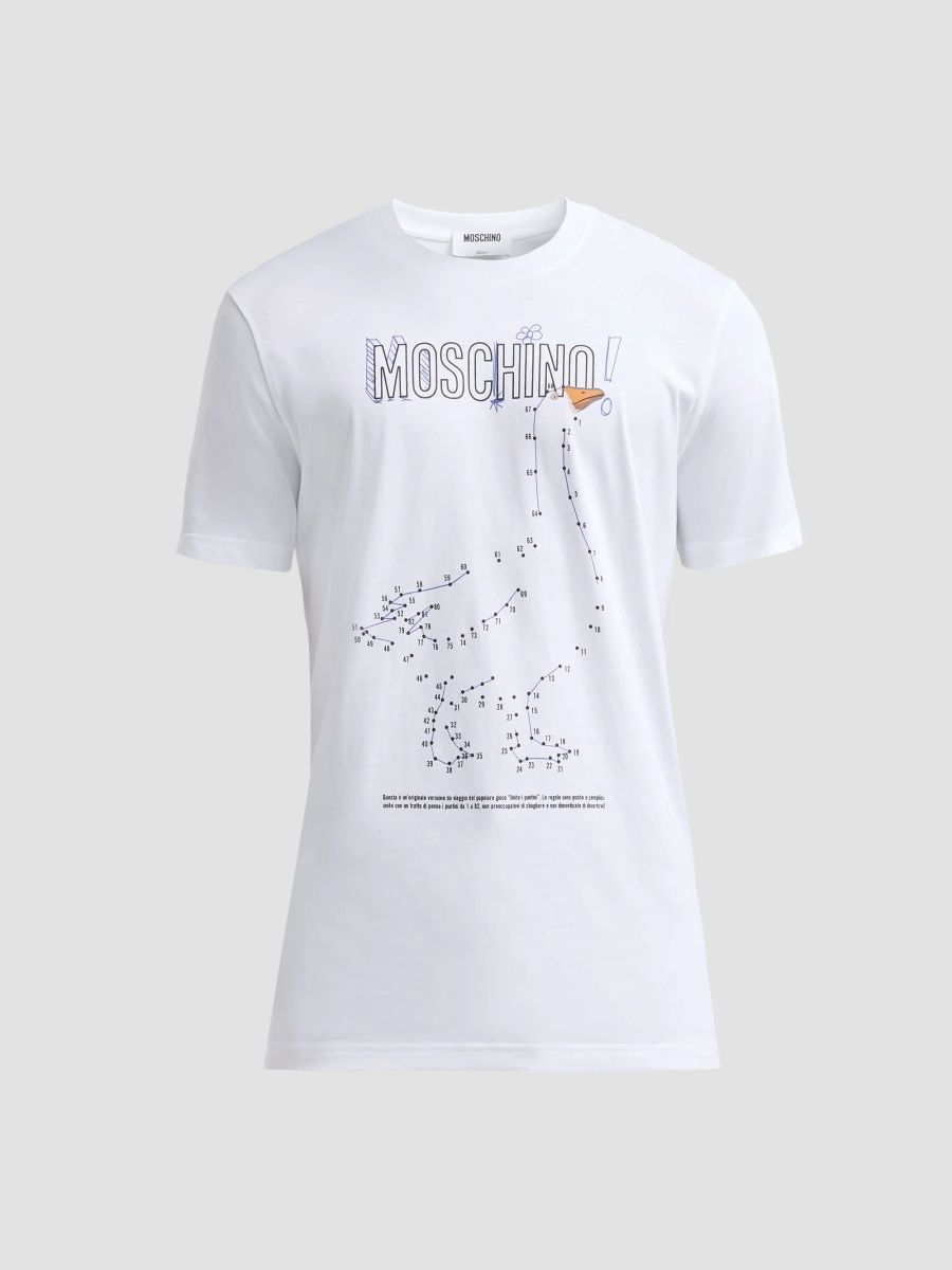 Moschino Men's Draw By Numbers Duck T-Shirt - Multi White - Size XXL