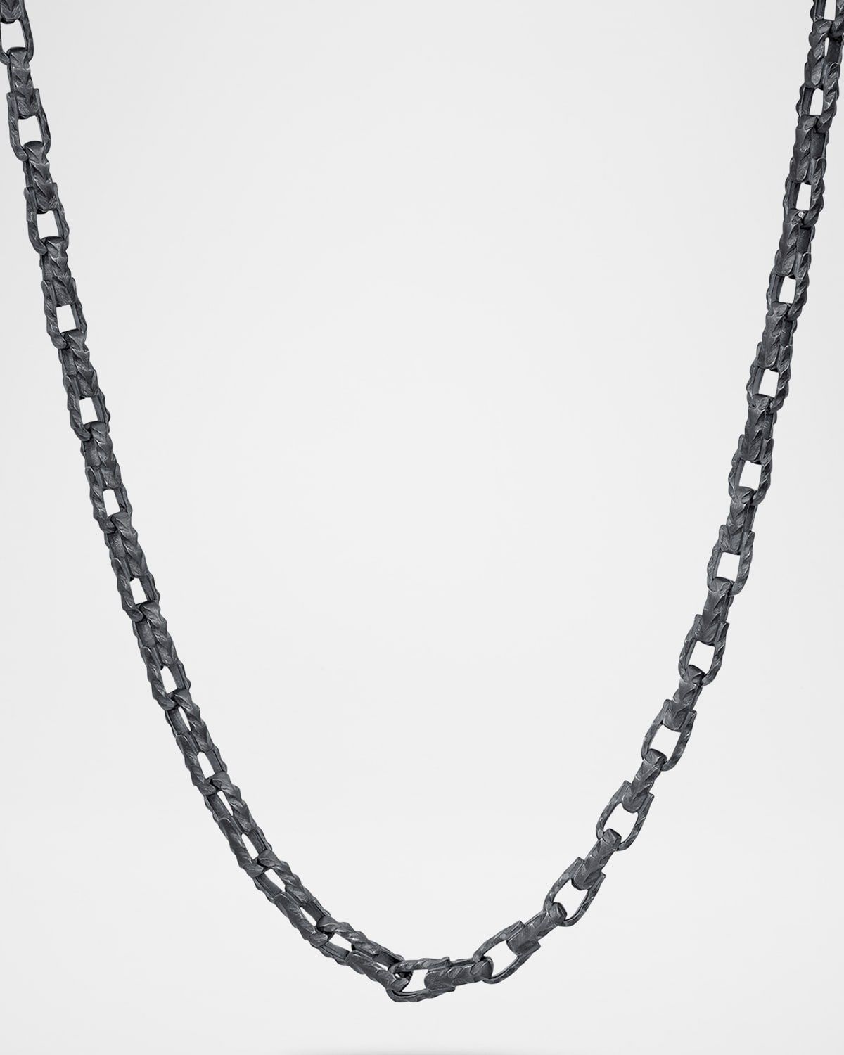 Men & apos;s Ulysses Oxidized Sterling Silver Box Chain Necklace, 22.5"L