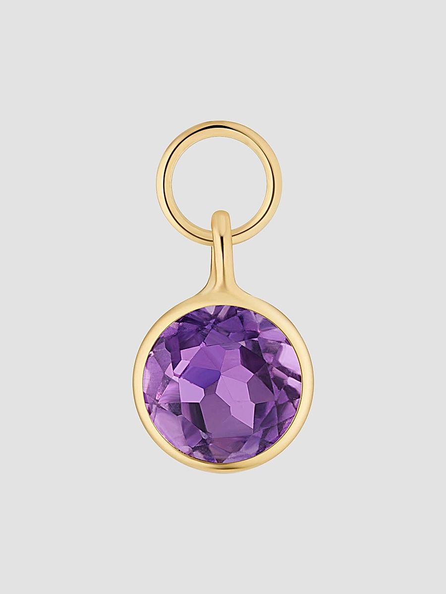 Women's Vivid Single Hoop Charm in 14K Yellow Gold - Peridot Gold