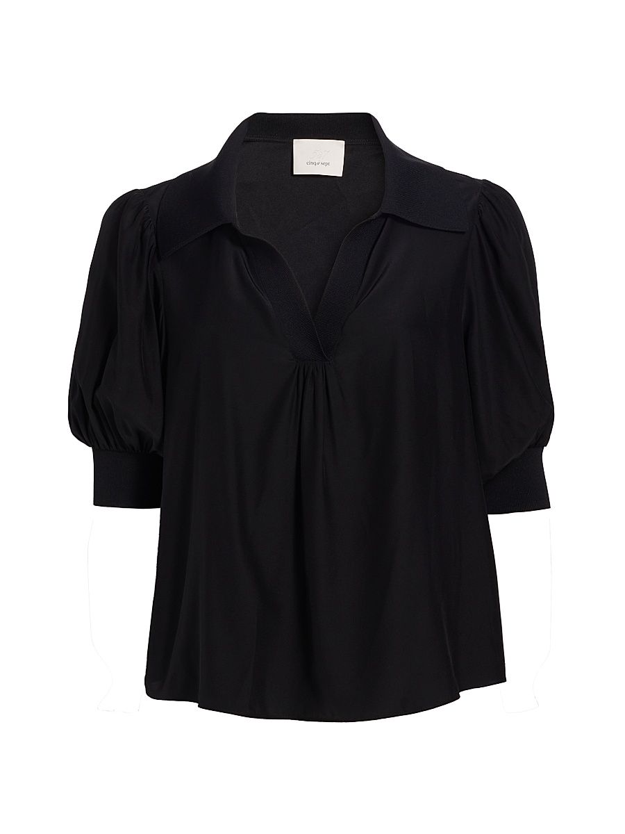 Women's Weldon Gathered Top - Black - Size Small