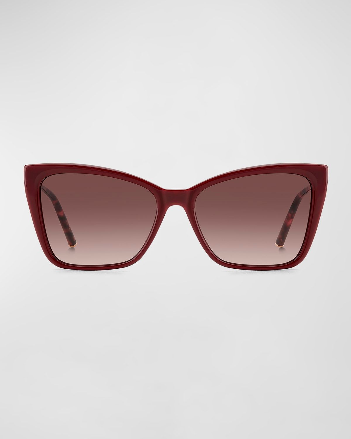 Embellished Patterned Mixed-Media Cat-Eye Sunglasses