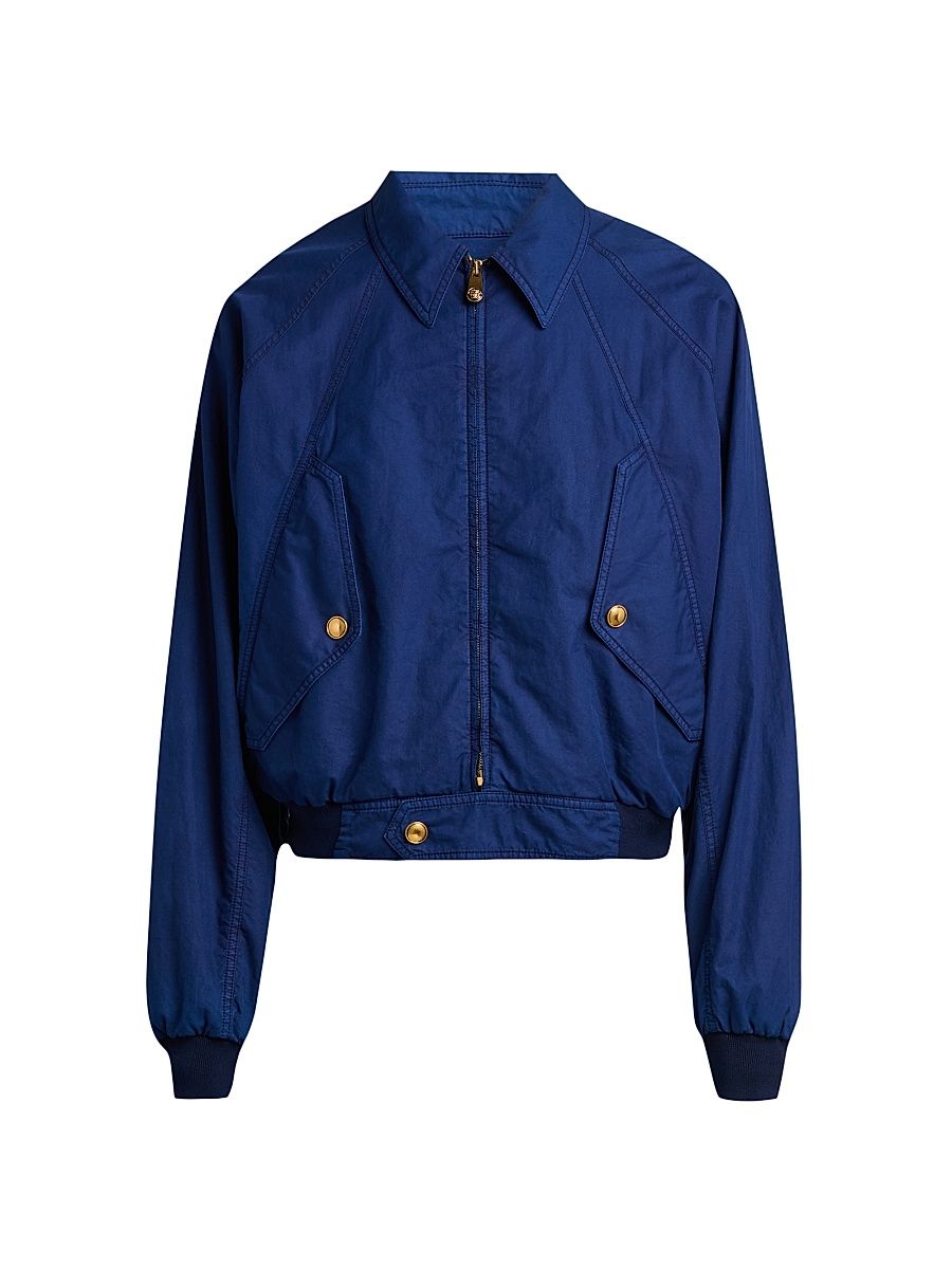 Men's Overdyed Medusa Cotton Gabardine Jacket - Navy Blue - Size 38