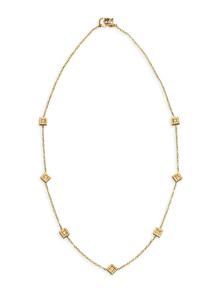 Women's Riflessi Two-Tone 18K Gold & 0.82 TCW Diamond Station Necklace - Yellow Gold