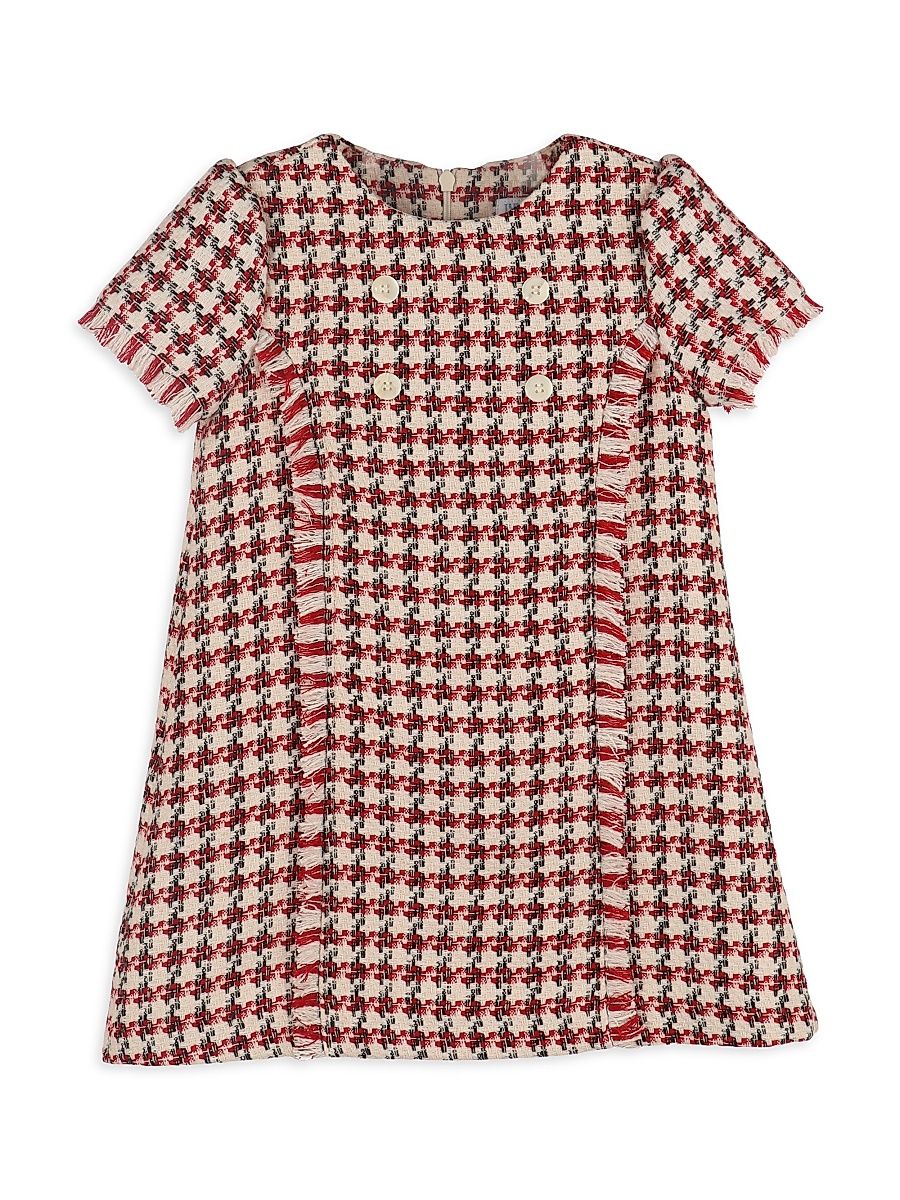 Little Girl's Tweed A-Line Dress - Red - Size 6