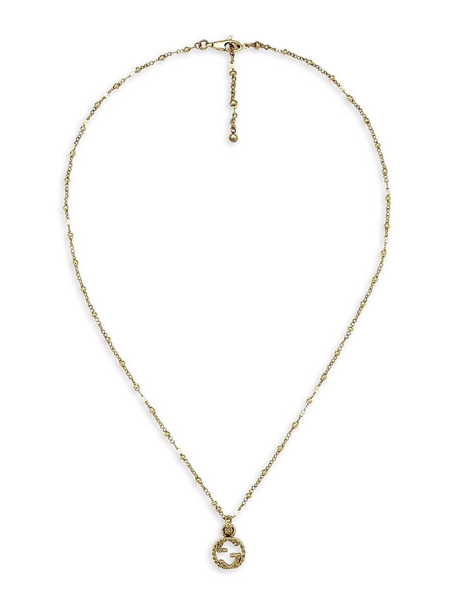 Unisex Interlocking G 18K Gold Necklace - Size 15