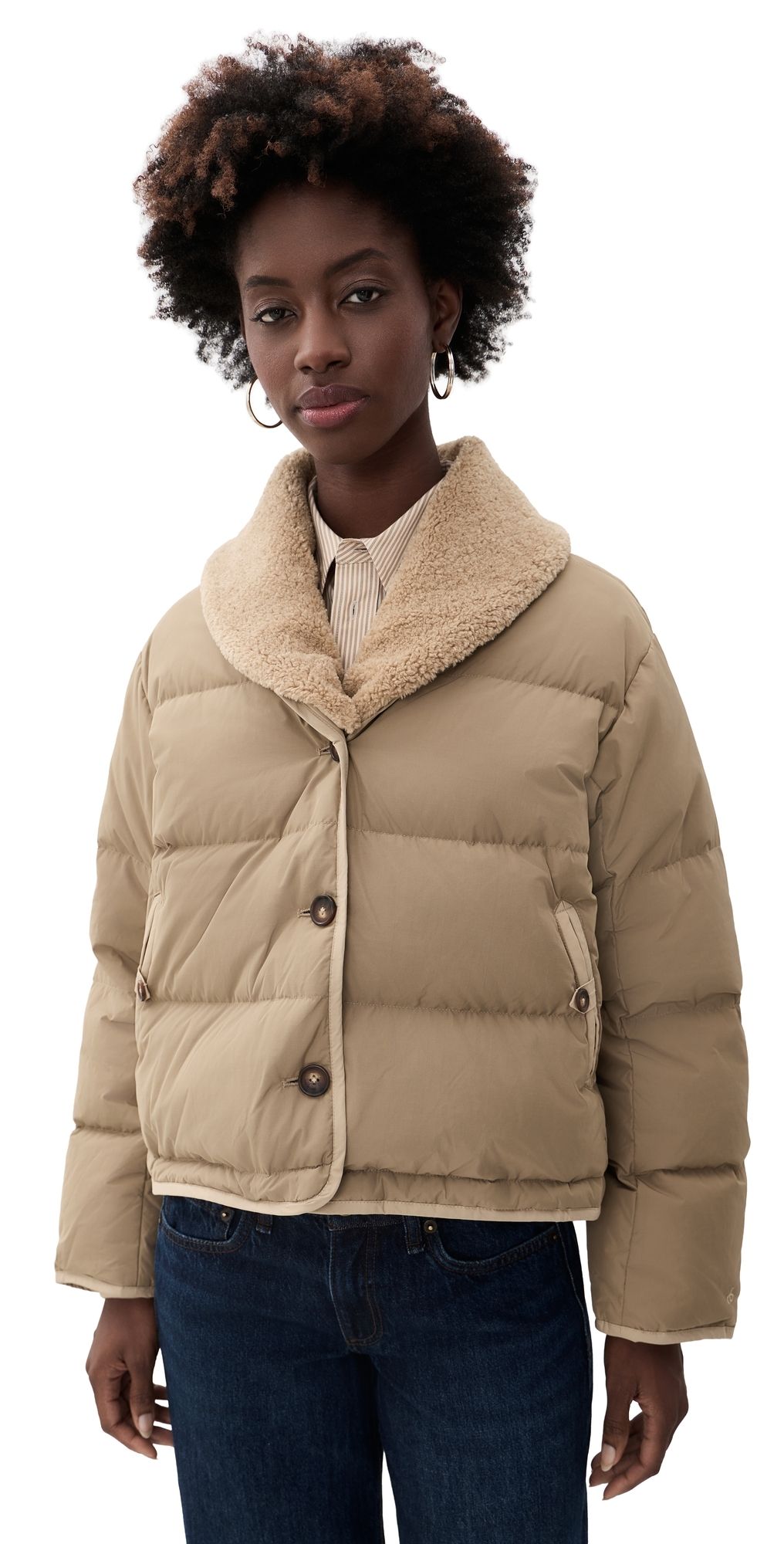 rag & bone Angie Puffer Jacket Khaki XXS