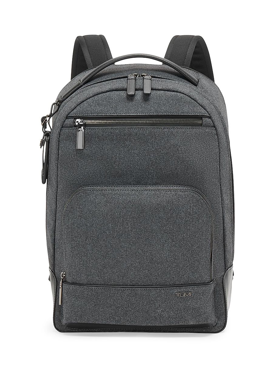 Men's Harrison Warren Nylon & Leather Backpack - Dark Charcoal