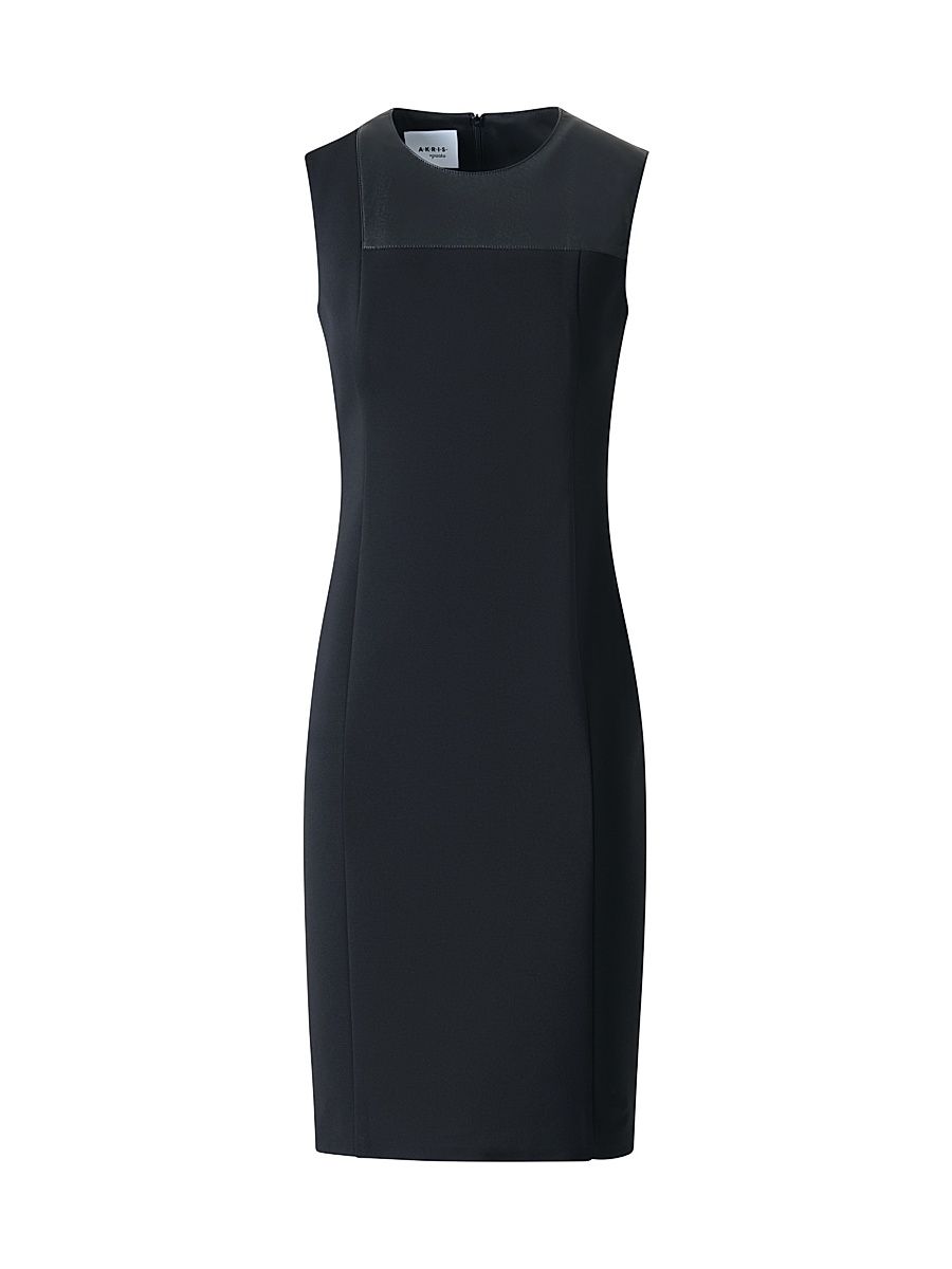 Women's Mixed-Media Sheath Dress - Black - Size 18