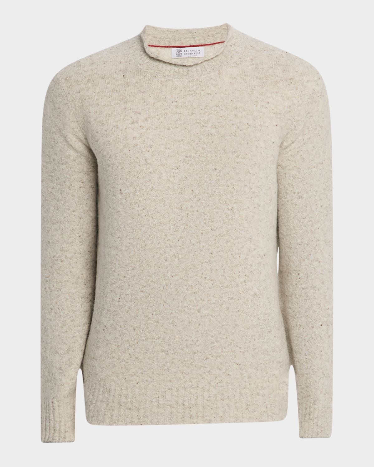Men & apos;s Wool and Nylon Melange Crewneck Sweater