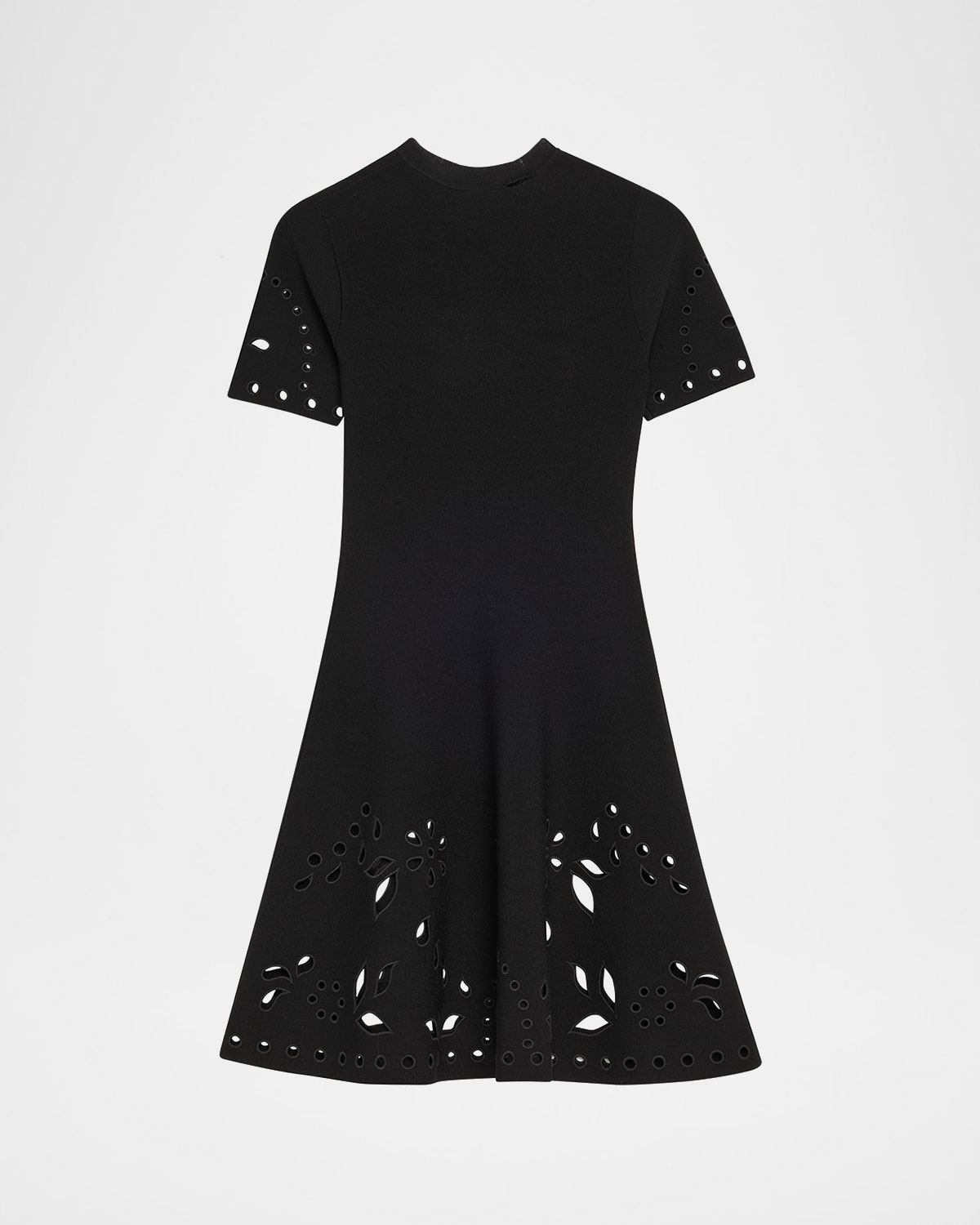 Fania Short-Sleeve Eyelet Mini Dress