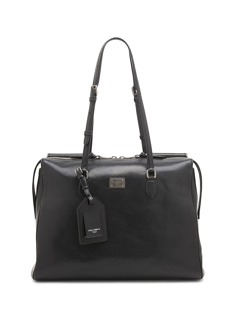 Women's Vittoria Rumble Leather Tote Bag - Nero