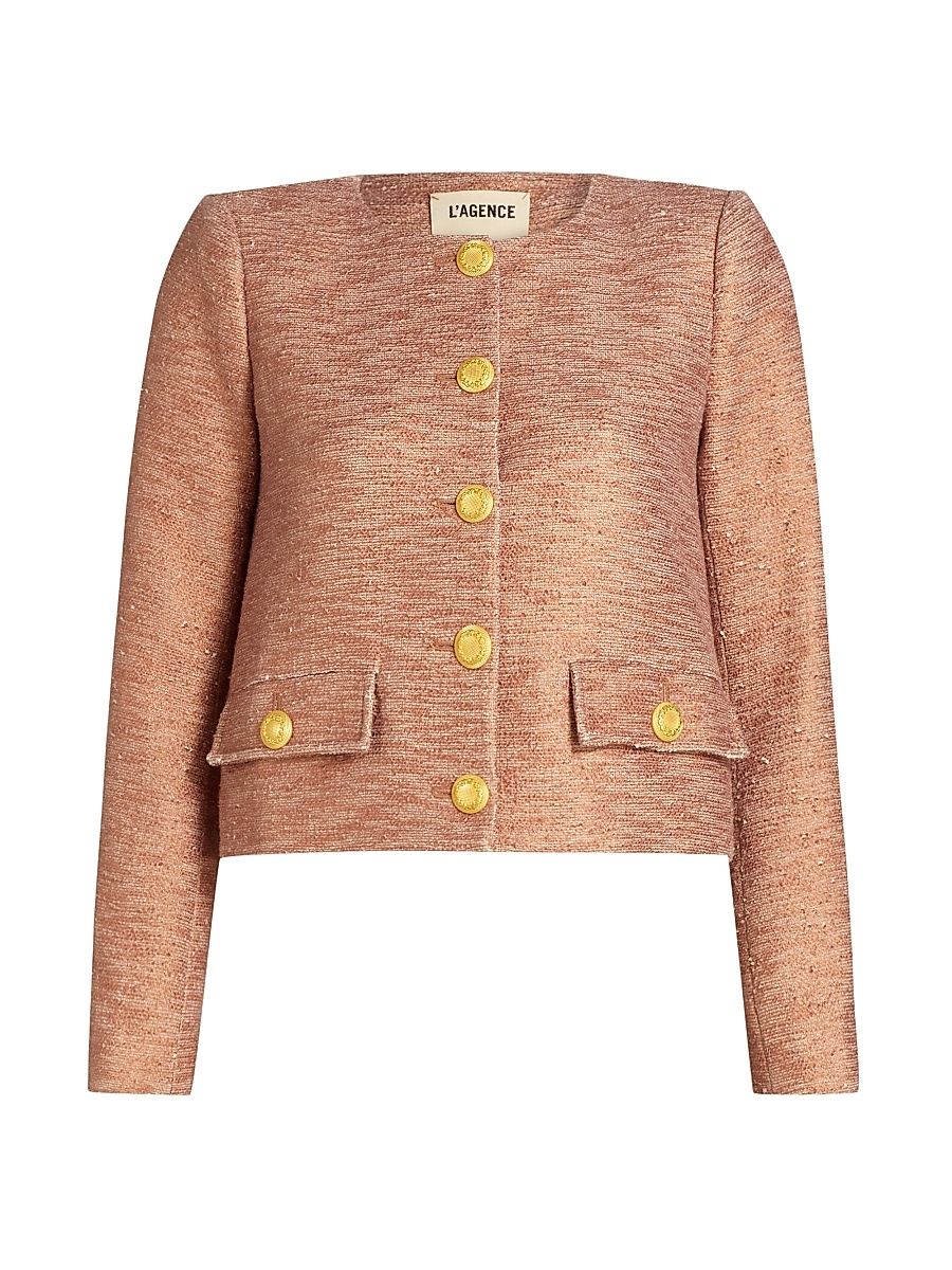 Women's Zell Collarless Jacket - Light Auburn - Size 12