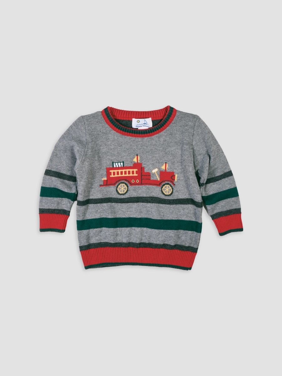 Florence Eiseman Boy's Little Boy's Firetruck Cotton Sweater - Grey - Size 2