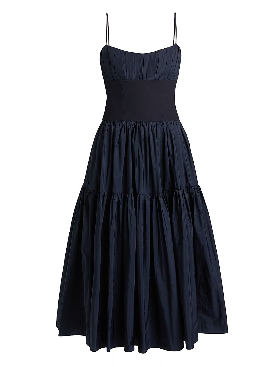 Women's Ginny Pleated Midi-Dress - Navy - Size 6