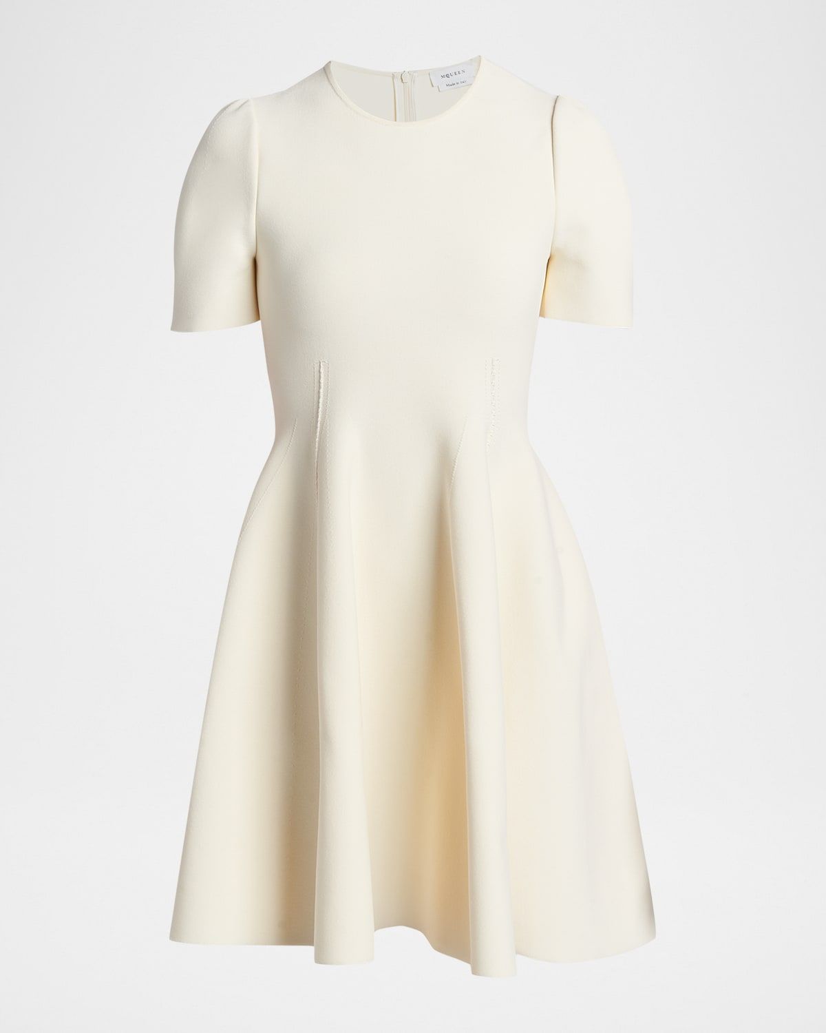 Puff-Sleeve Fit-&-Flare Mini Dress