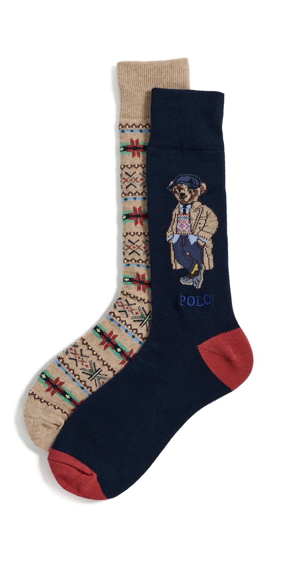 Polo Ralph Lauren Litchfield Bear Socks 2-Pack Navy 10-13