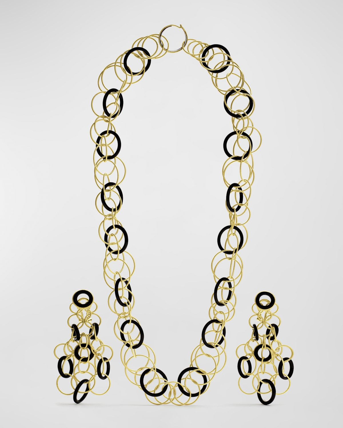 18k Yellow Gold & Black Onyx Short Hawaii Necklace